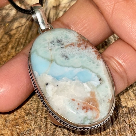 Dominican Republic Caribbean Larimar Pendant 2” - Picture 11 of 16